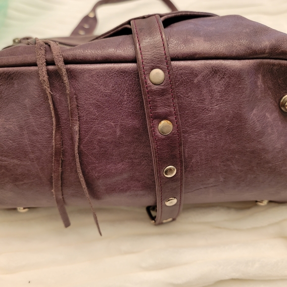 Genuine Leather Botkier Plum Grey Satchel Handbag - Picture 9 of 10